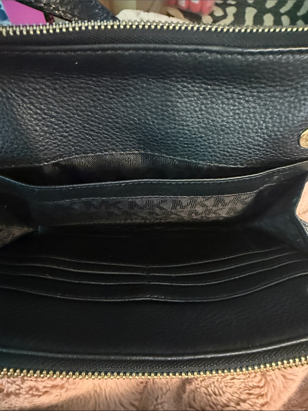 Michael Kors Fulton Black Leather Crossbody with Gold MK Emblem - Picture 4 of 8